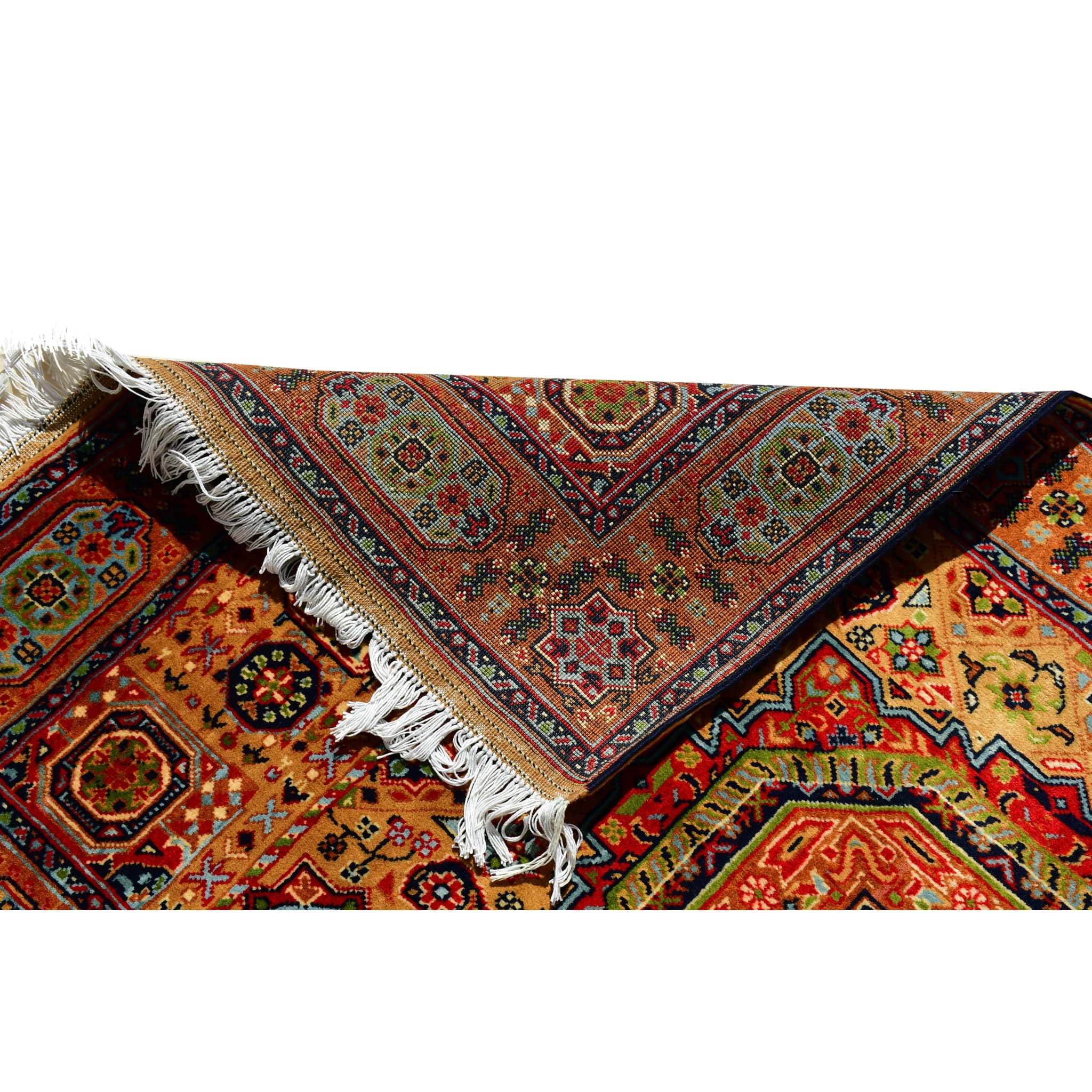Handmade Afghan Aqcha Wool Rug 3x5 ft reverse side displaying hand knotted construction