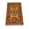 Handmade Afghan Aqcha Wool Rug 2.5x4 ft front view with full geometric pattern and central medallion